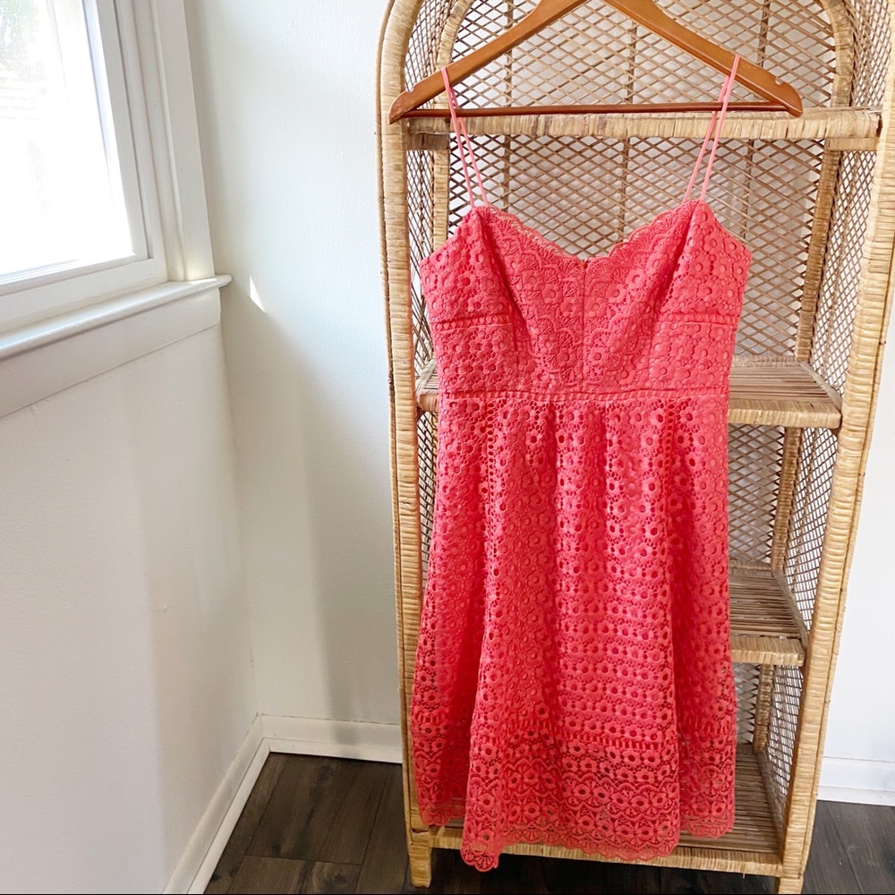 J.Crew Lace Coral Midi Dress✨